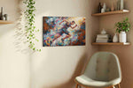 Vibrant Victory sports canvas print in a living room scene