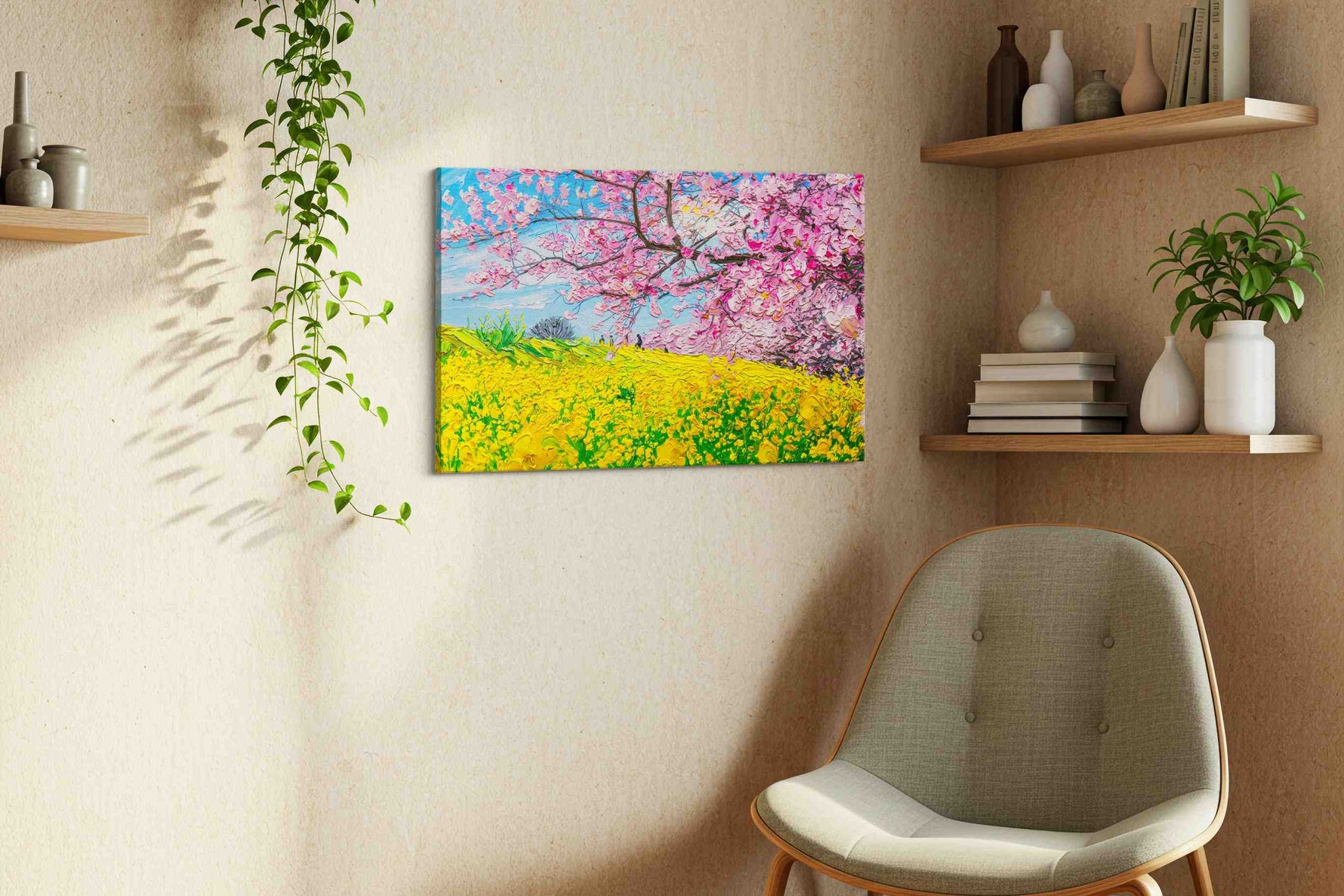 Blossoms in Vibrant Spring Symphony spring canvas print, hanging on wall — view 2