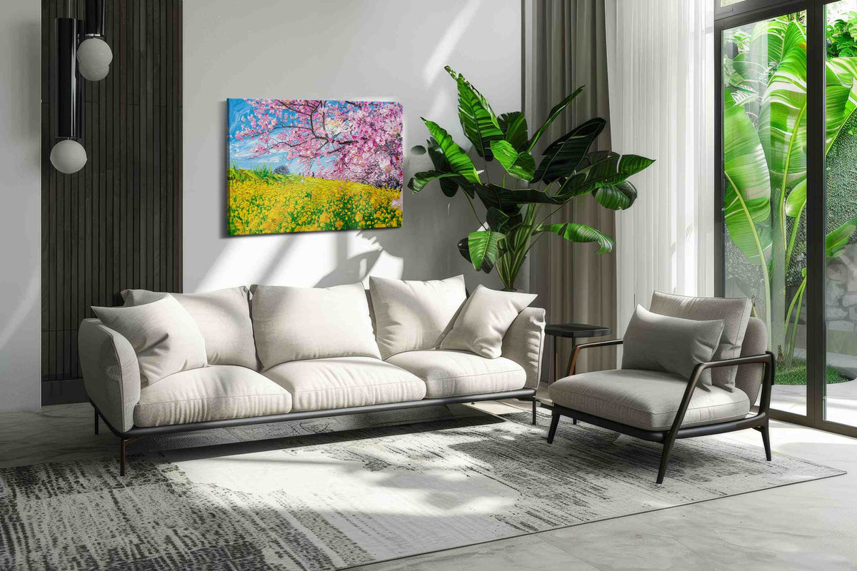 Blossoms in Vibrant Spring Symphony spring canvas print, hanging on wall — view 3