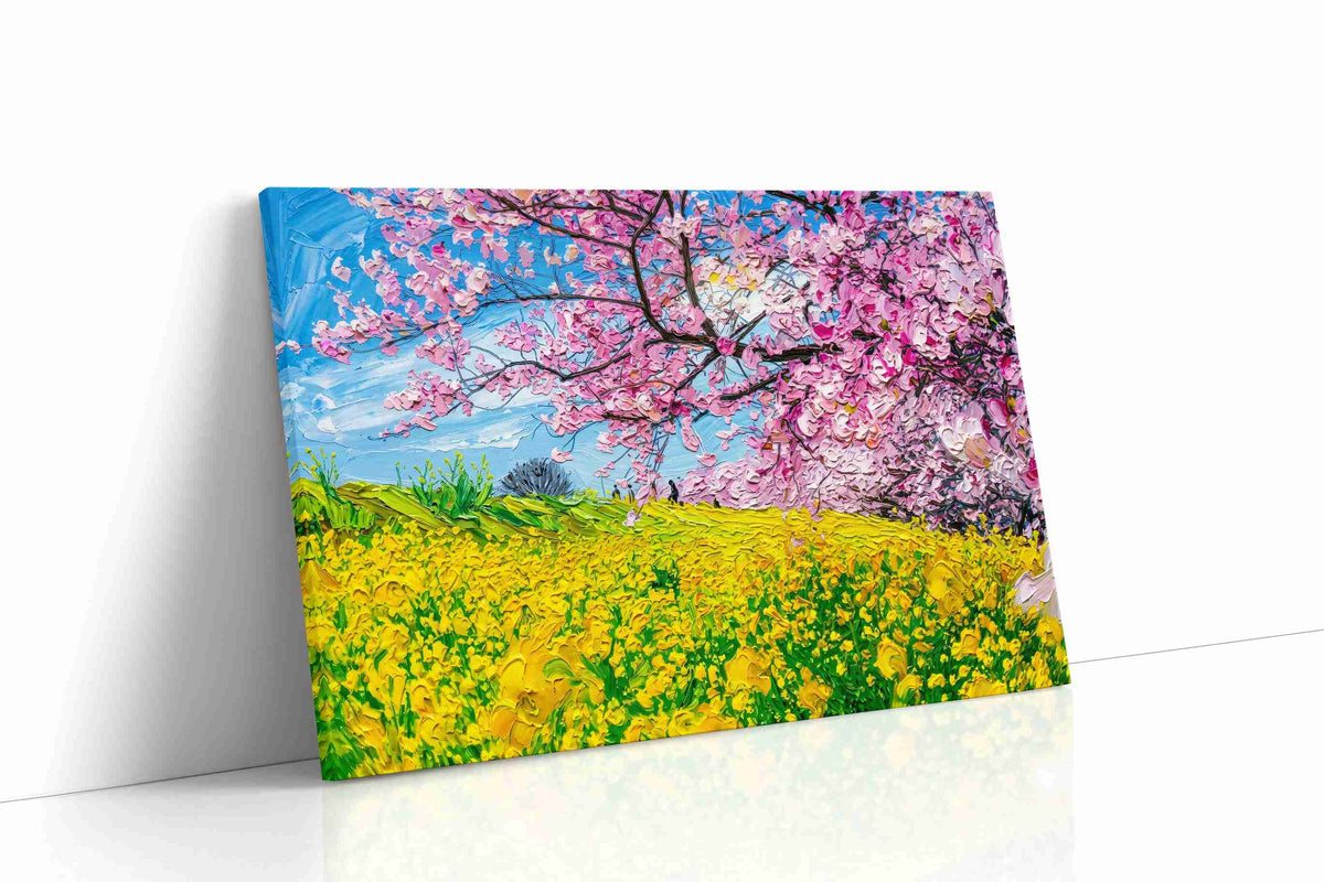 Blossoms in Vibrant Spring Symphony spring canvas print, gallery-wrapped, ready to hang