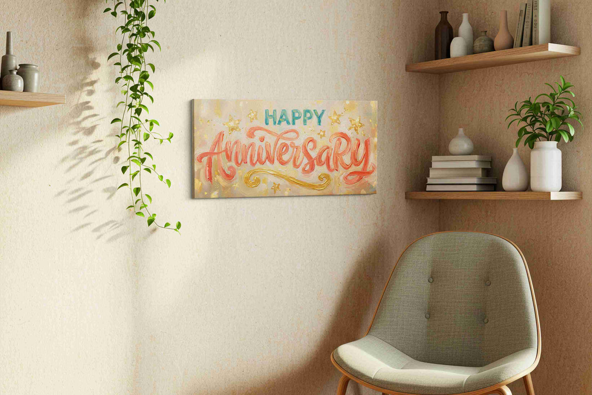 Celebratory Whirlwind - Typography Wall Art, Word Art Canvas Print, Quote Decor