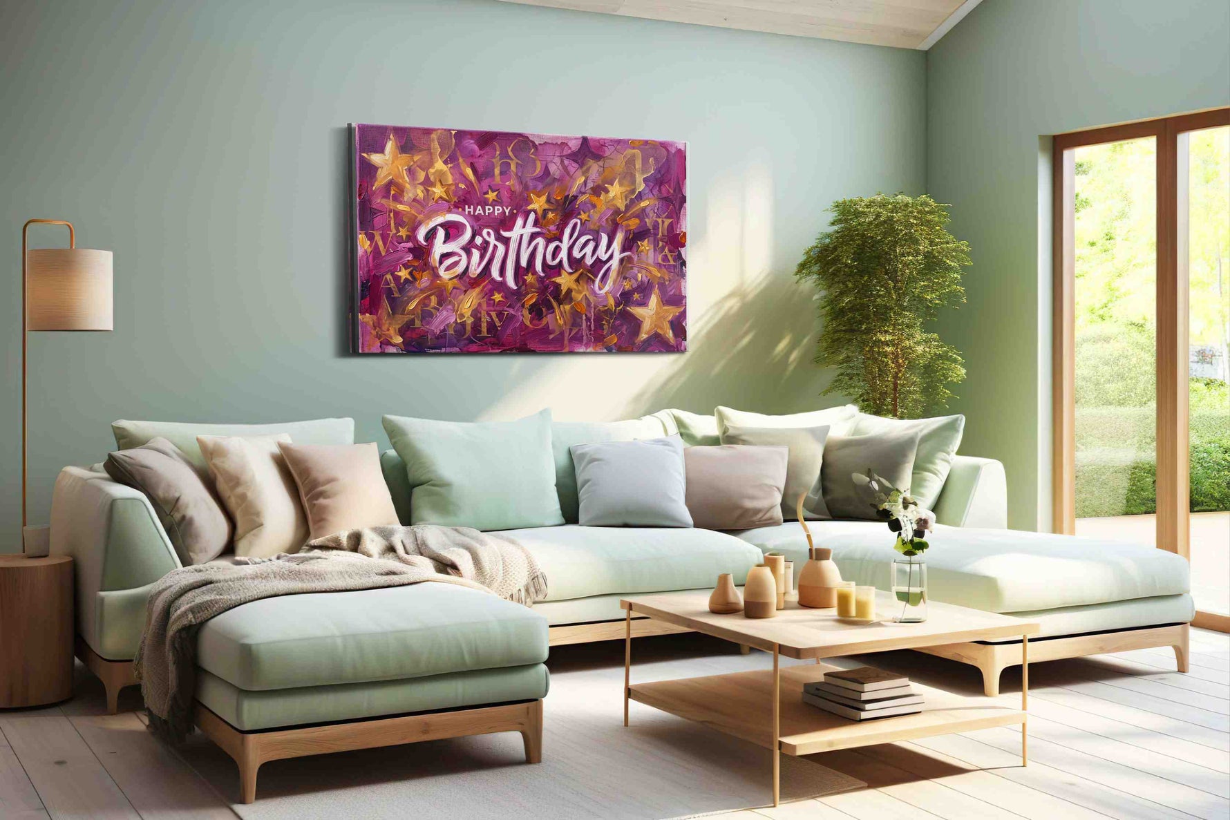 Celestial Birthday Celebration - Typography Wall Art, Word Art Canvas Print, Quote Decor