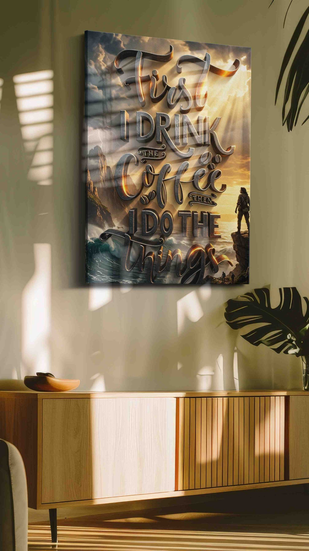 Coffee and Adventure - Motivational, Motivational Wall Art, Inspirational Canvas Print, Office Decor