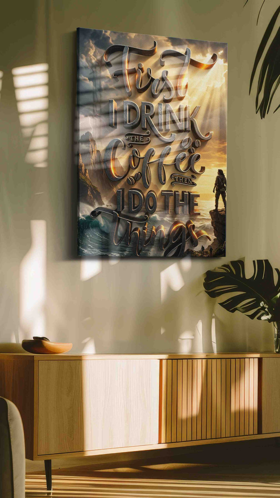 Coffee and Adventure - Motivational, Motivational Wall Art, Inspirational Canvas Print, Office Decor