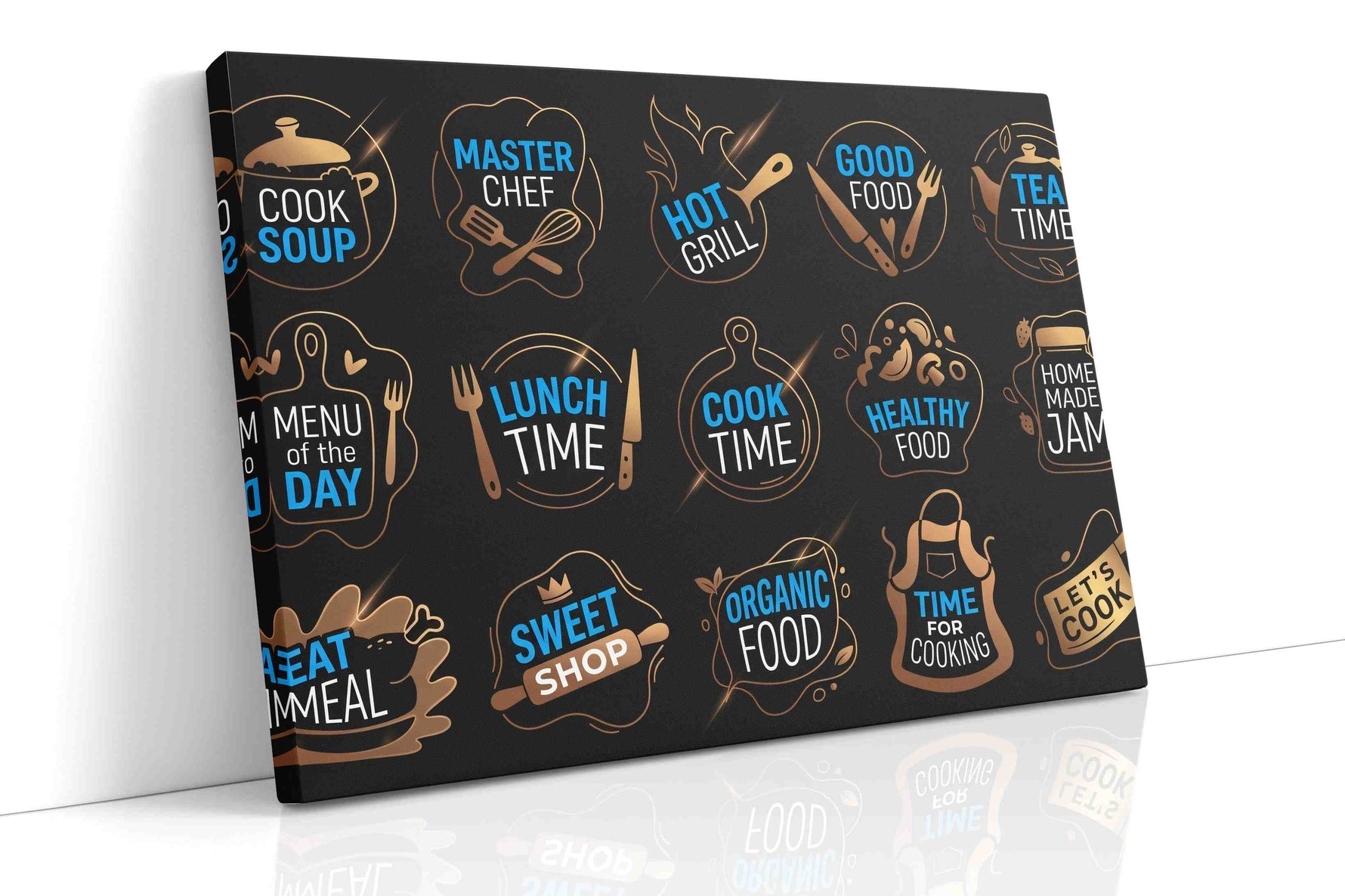 Culinary Gold Icons - Motivational, Motivational Wall Art, Inspirational Canvas Print, Office Decor