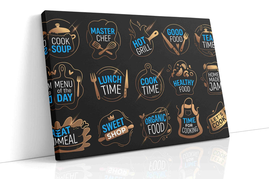 Culinary Gold Icons - Motivational, Motivational Wall Art, Inspirational Canvas Print, Office Decor