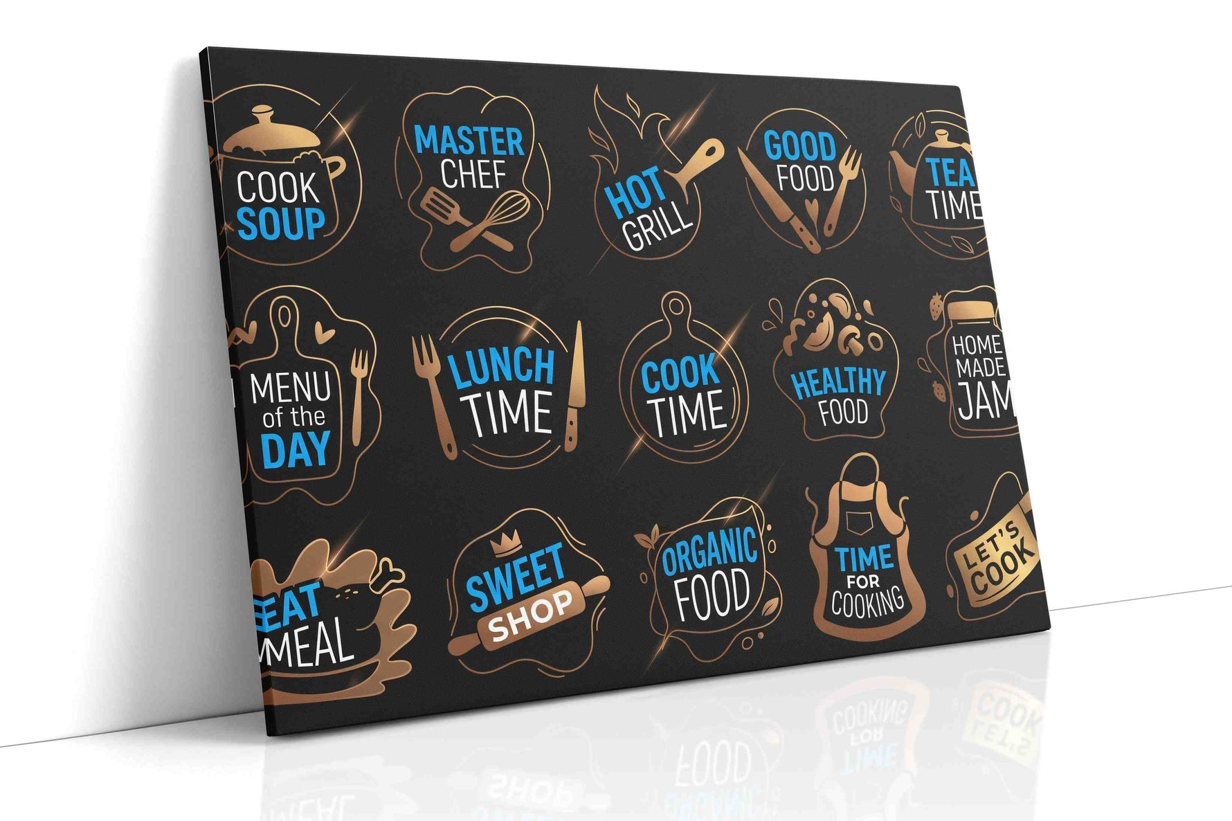 Culinary Gold Icons motivational canvas print, gallery-wrapped, ready to hang