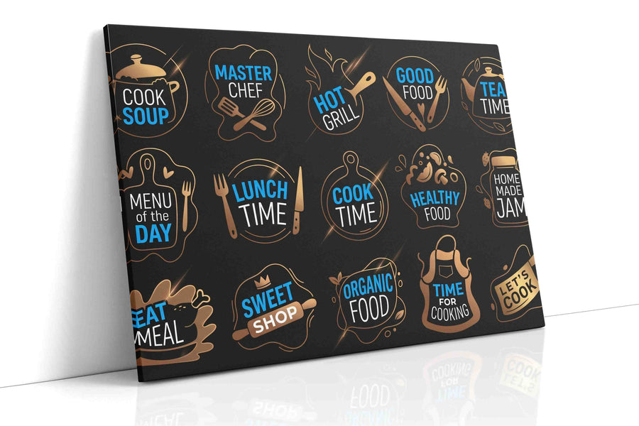 Culinary Gold Icons motivational canvas print, gallery-wrapped, ready to hang