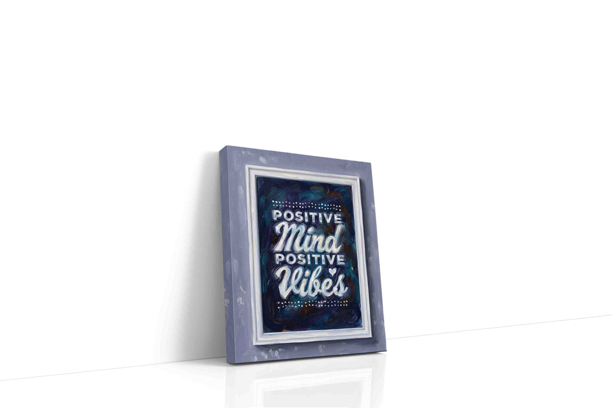 Echoes of Positivity typography canvas print gallery-wrapped portrait canvas studio shot