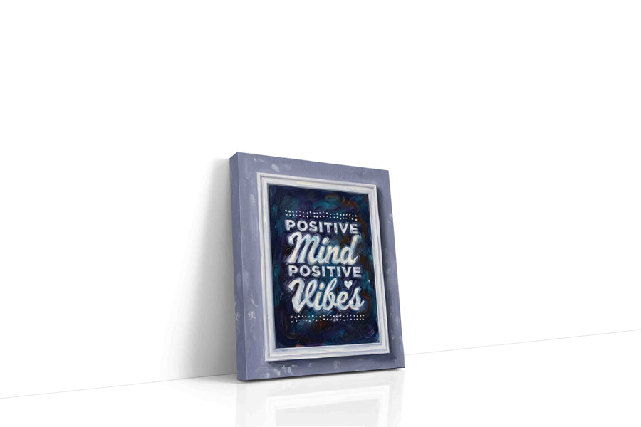 Echoes of Positivity typography canvas print gallery-wrapped portrait canvas studio shot