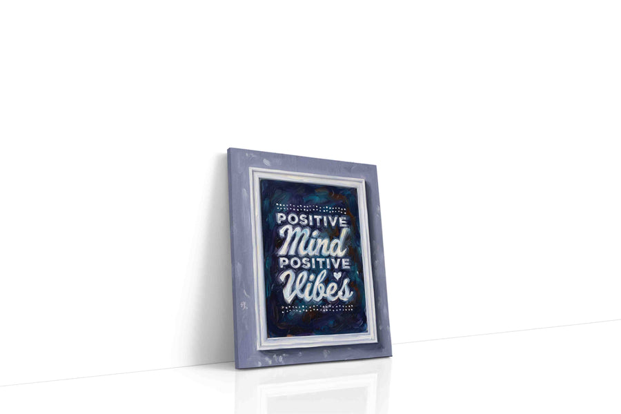 Echoes of Positivity typography canvas print, gallery-wrapped, ready to hang