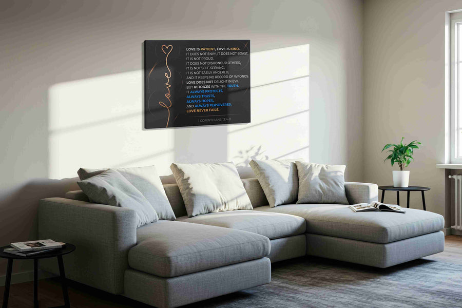 Enduring Love A Scriptural Canvas motivational canvas print, gallery-wrapped, ready to hang — view 3
