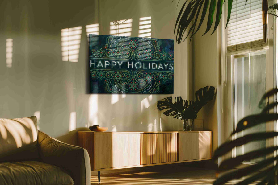 Festive Floral Symphony - Typography Wall Art, Word Art Canvas Print, Quote Decor
