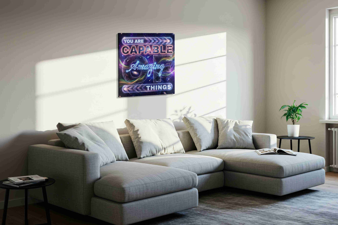 Galactic Affirmations - Motivational, Motivational Wall Art, Inspirational Canvas Print, Office Decor