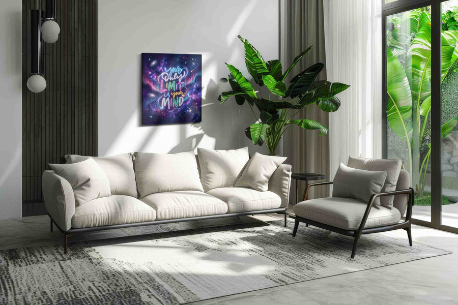 Galactic Inspirations motivational canvas print, on wall, lifestyle preview