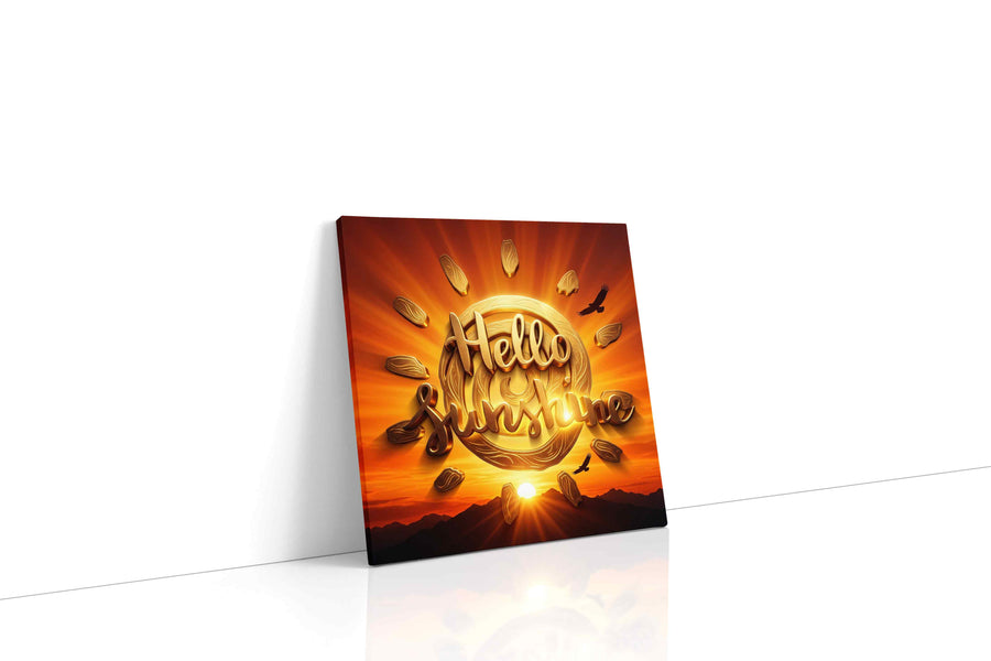 Golden Dawn Radiance motivational canvas print gallery-wrapped square canvas studio shot