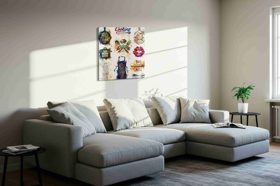 Gourmet Expressions - Typography Wall Art, Word Art Canvas Print, Quote Decor