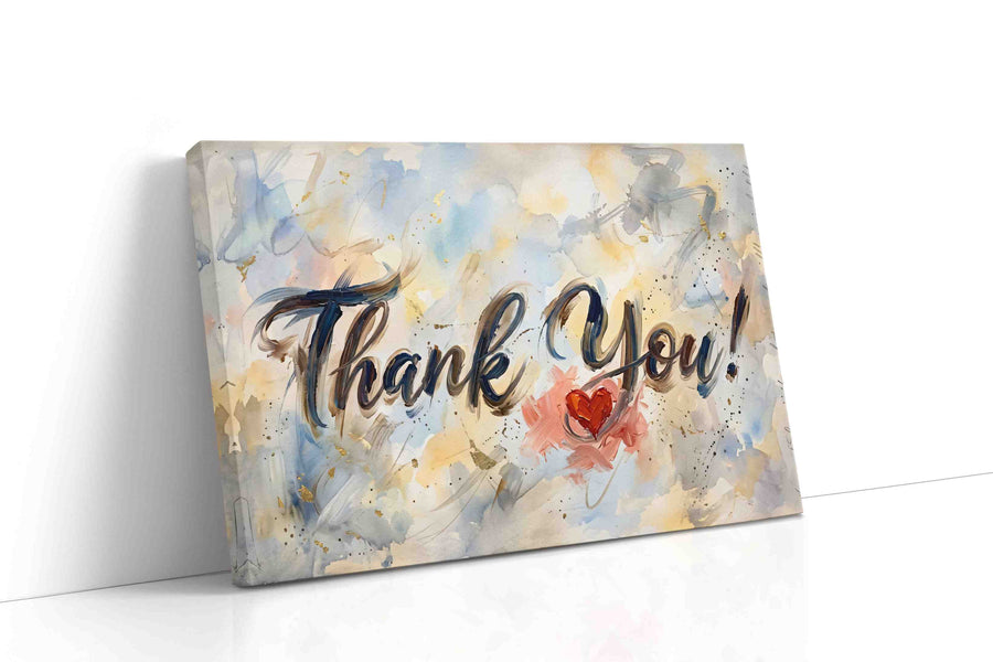 Grateful Heart Symphony typography canvas print gallery-wrapped landscape canvas studio shot