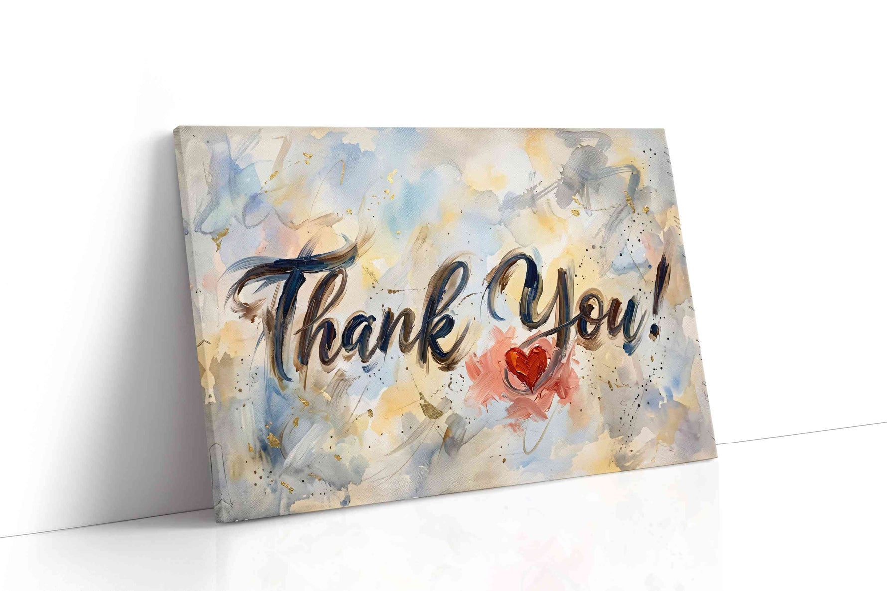 Grateful Heart Symphony typography canvas print, gallery-wrapped, ready to hang