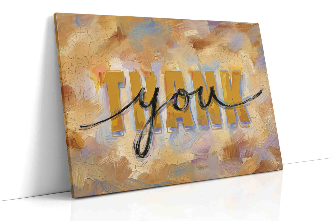 Gratitude in Brush Strokes - Typography Wall Art, Word Art Canvas Print, Quote Decor