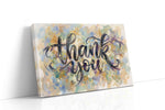 Gratitude in Brushstrokes typography canvas print gallery-wrapped landscape canvas studio shot