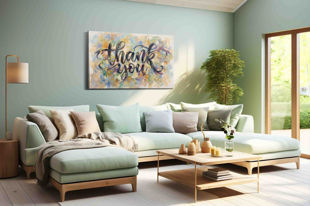 Gratitude in Brushstrokes - Typography Wall Art, Word Art Canvas Print, Quote Decor