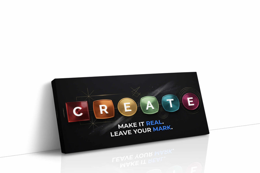 Innovative Expression motivational canvas print gallery-wrapped landscape canvas studio shot