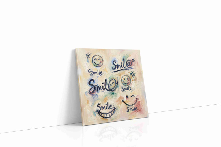 Joyful Expressions Unveiled typography canvas print, gallery-wrapped, ready to hang