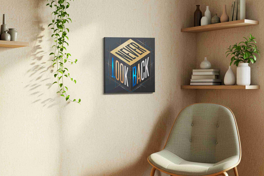 Momentum Cube motivational canvas print in a living room scene