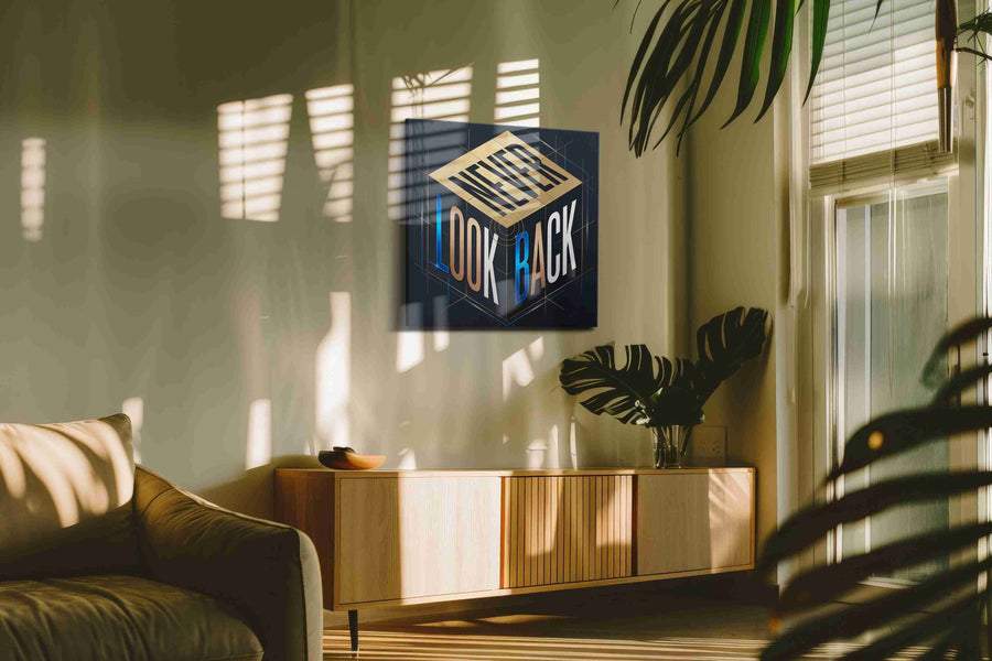 Momentum Cube motivational canvas print, on wall, lifestyle preview