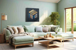 Momentum Cube motivational canvas print, hanging on wall
