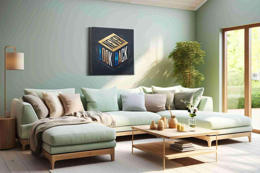 Momentum Cube motivational canvas print, hanging on wall