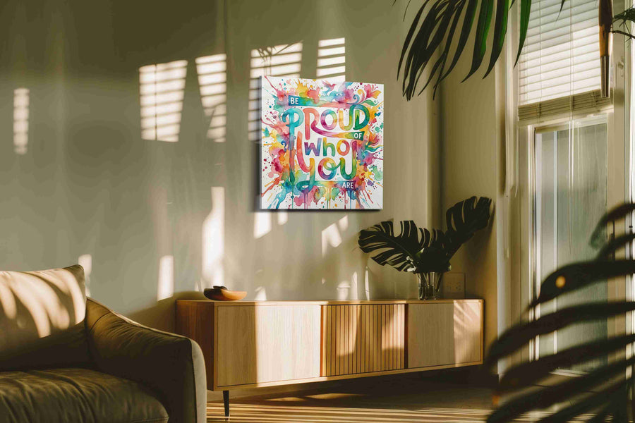 Radiant Self Affirmation motivational canvas print, on wall, lifestyle preview