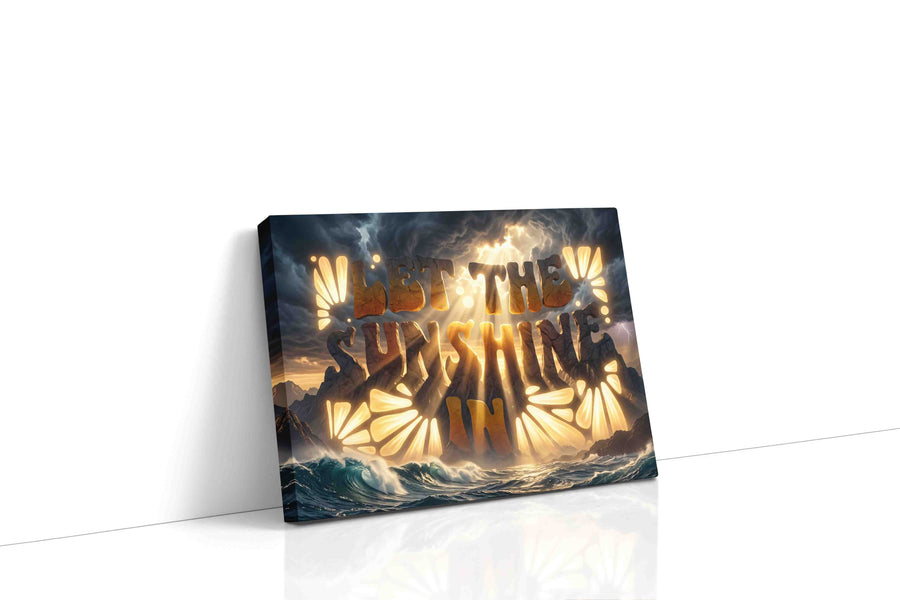 Radiant Storm Serenity motivational canvas print gallery-wrapped landscape canvas studio shot