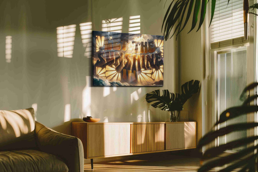 Radiant Storm Serenity motivational canvas print, on wall, lifestyle preview