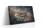 Soulful Culinary Whispers typography canvas print gallery-wrapped landscape canvas studio shot
