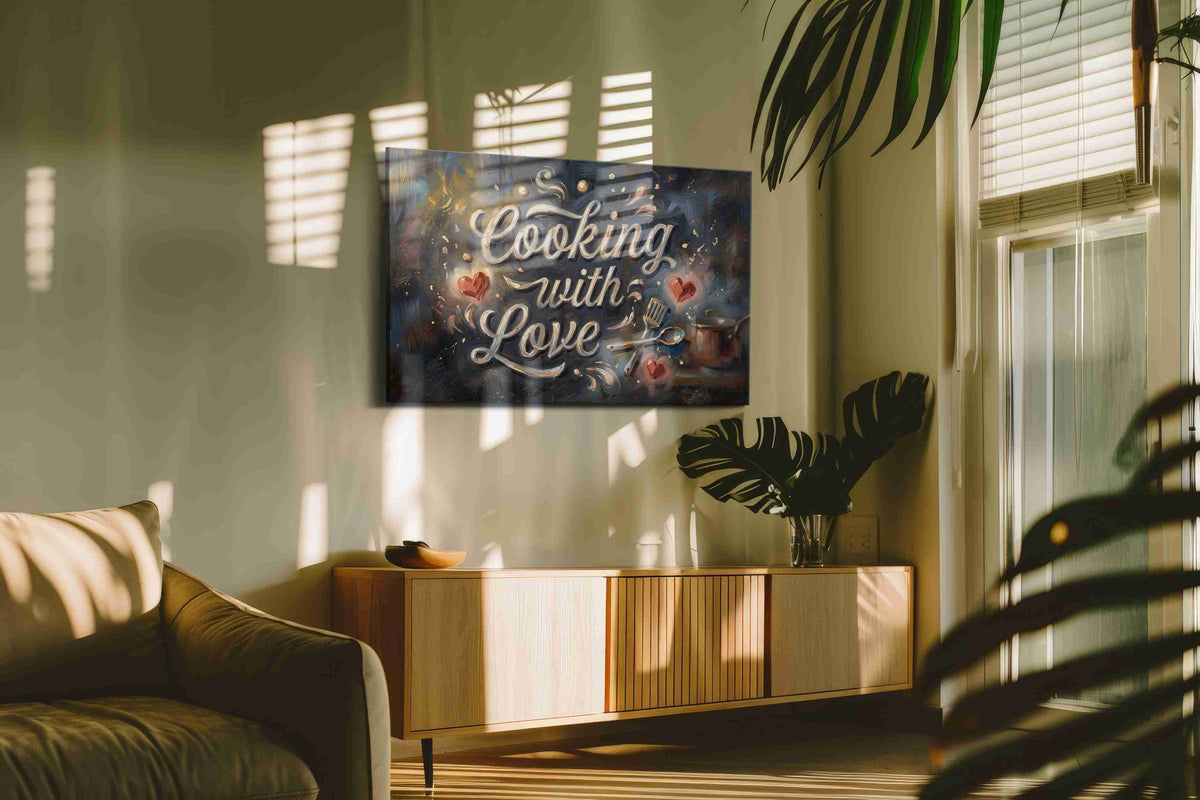 Soulful Culinary Whispers typography canvas print, on wall, lifestyle preview