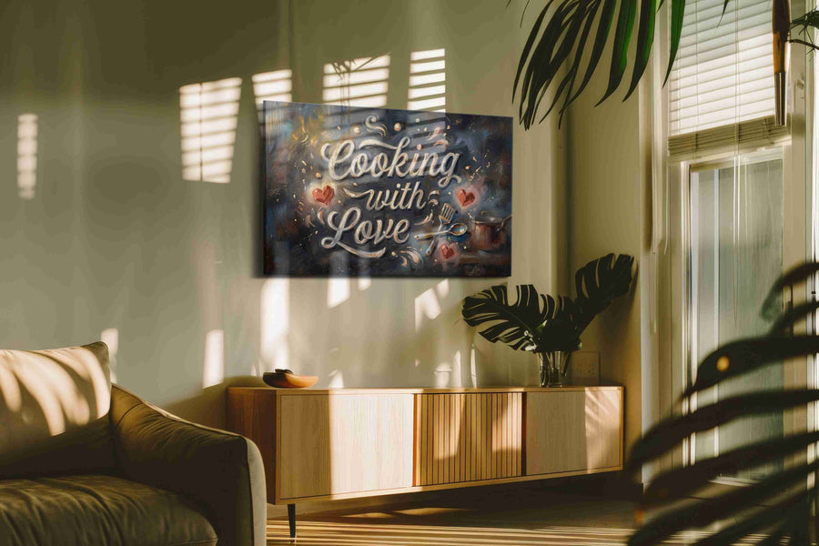 Soulful Culinary Whispers typography canvas print, on wall, lifestyle preview