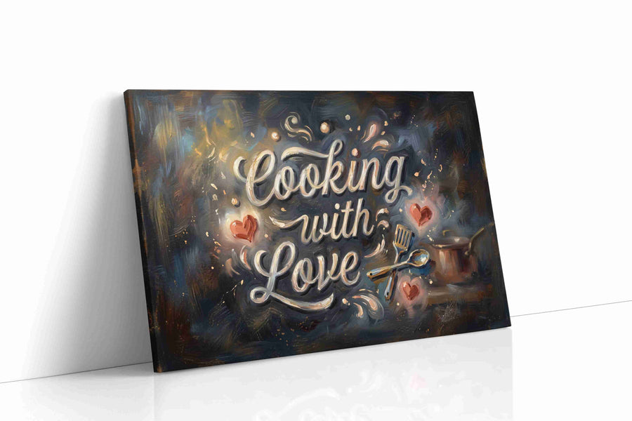 Soulful Culinary Whispers typography canvas print, gallery-wrapped, ready to hang