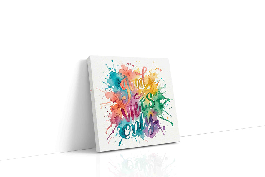 Splash of Positivity motivational canvas print, gallery-wrapped, ready to hang