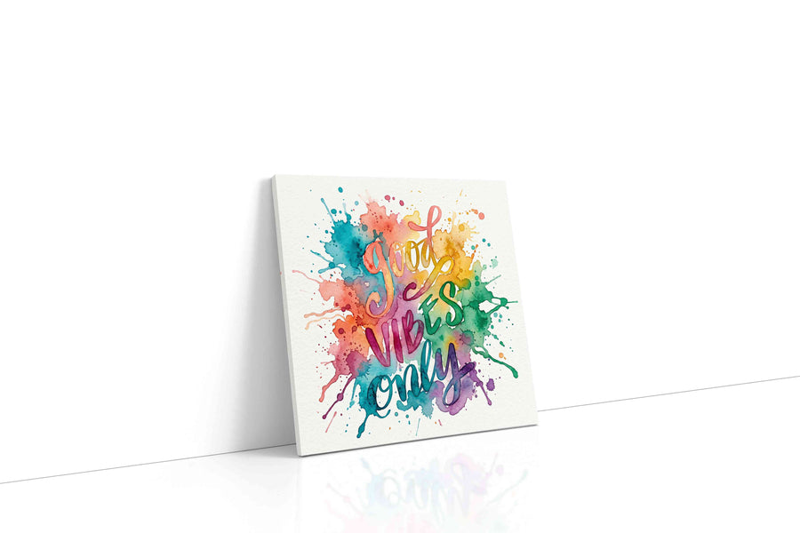 Splash of Positivity motivational canvas print gallery-wrapped square canvas studio shot