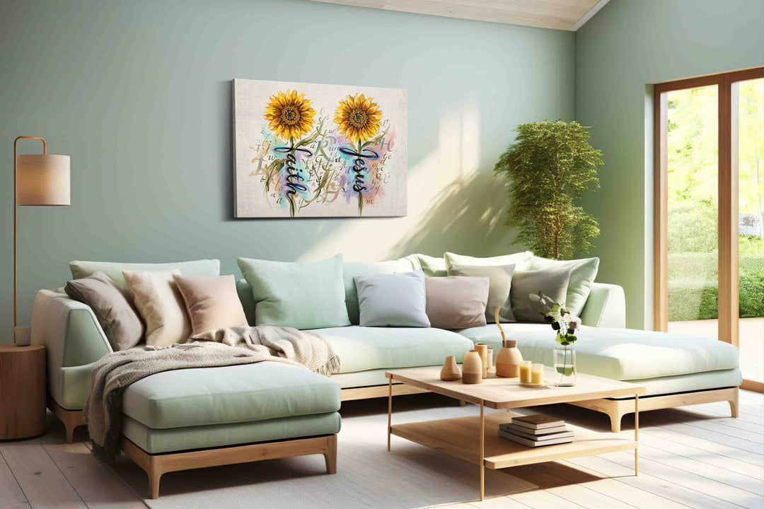 Sunlit Serenity Script - Floral, Floral Canvas Print, Botanical Wall Art, Flower Canvas Art
