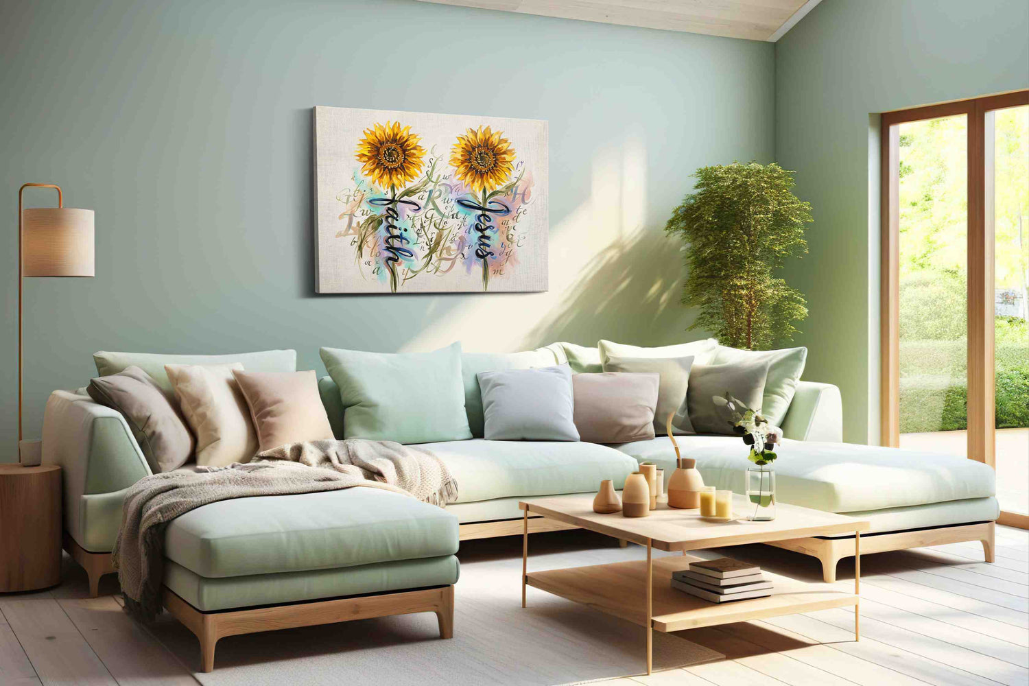 Sunlit Serenity Script - Floral, Floral Canvas Print, Botanical Wall Art, Flower Canvas Art