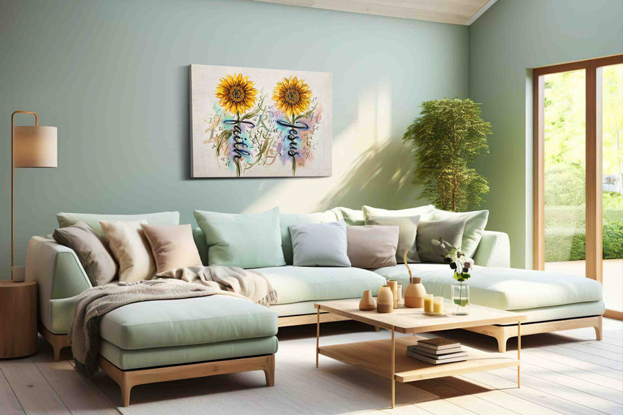 Sunlit Serenity Script - Floral, Floral Canvas Print, Botanical Wall Art, Flower Canvas Art