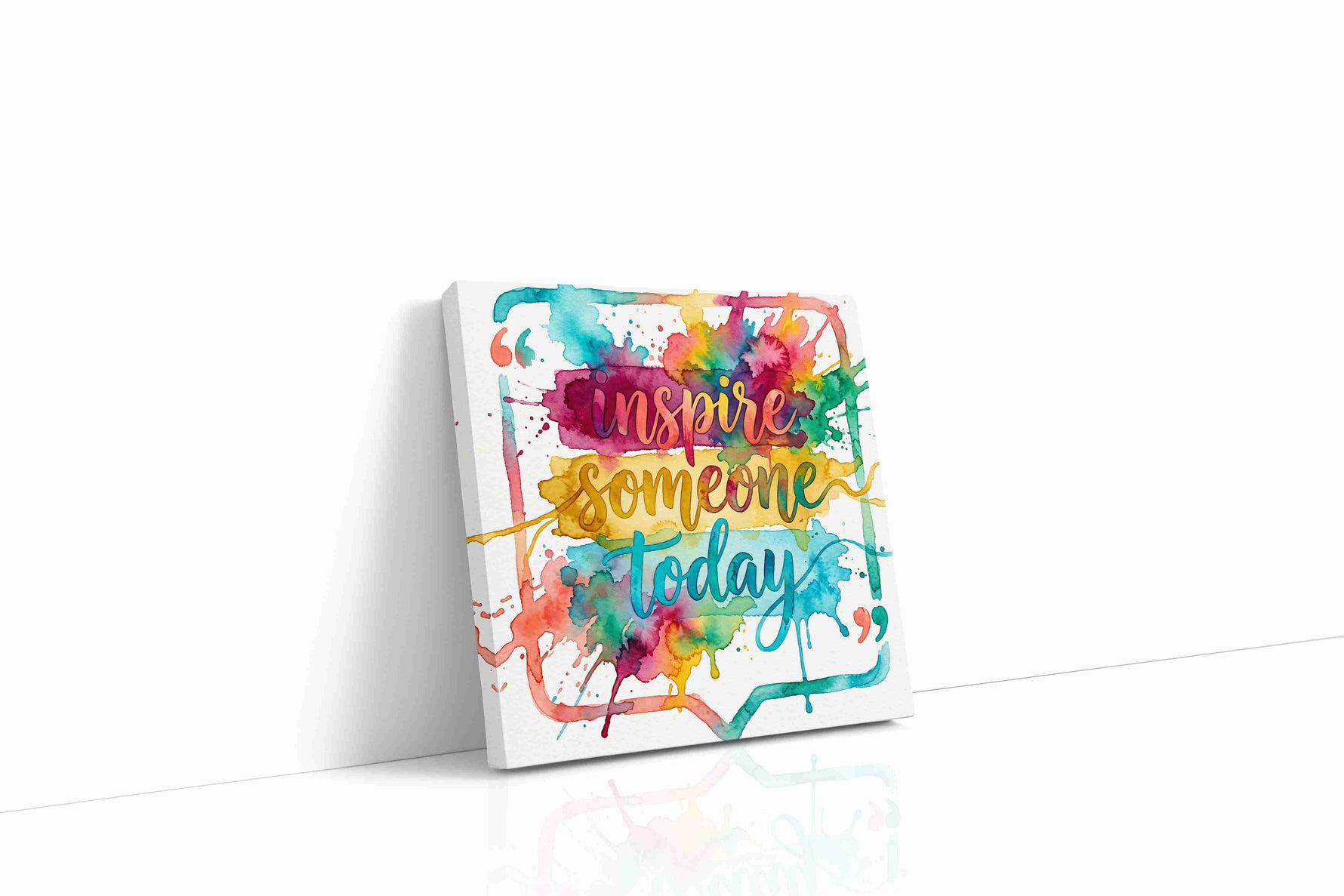 Vibrant Inspiration Splash motivational canvas print gallery-wrapped square canvas studio shot