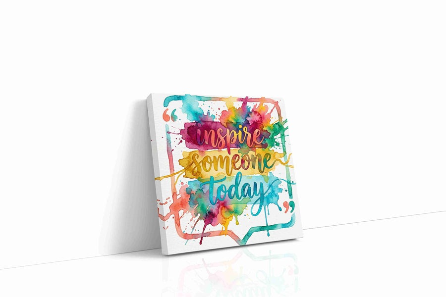 Vibrant Inspiration Splash motivational canvas print gallery-wrapped square canvas studio shot