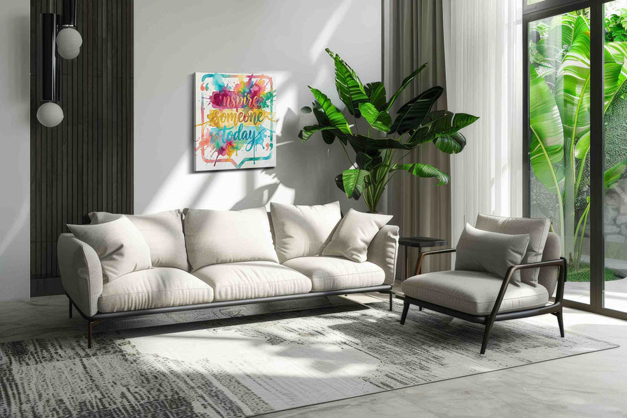 Vibrant Inspiration Splash motivational canvas print, on wall, lifestyle preview