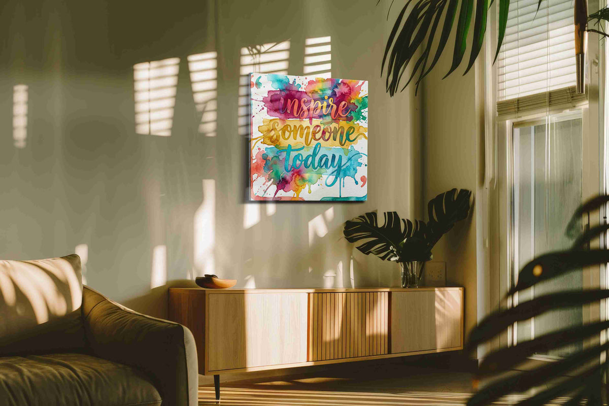 Vibrant Inspiration Splash - Motivational, Motivational Wall Art, Inspirational Canvas Print, Office Decor