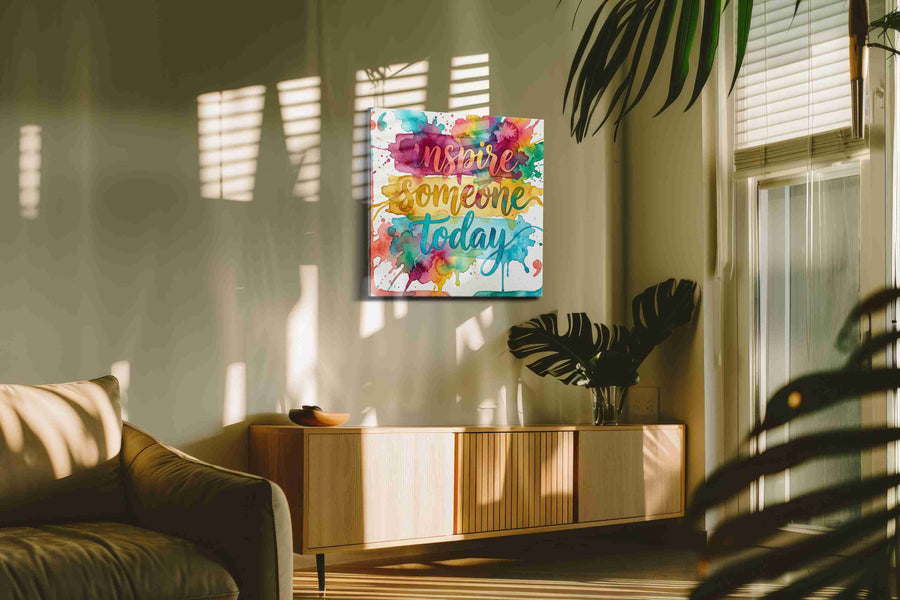 Vibrant Inspiration Splash - Motivational, Motivational Wall Art, Inspirational Canvas Print, Office Decor