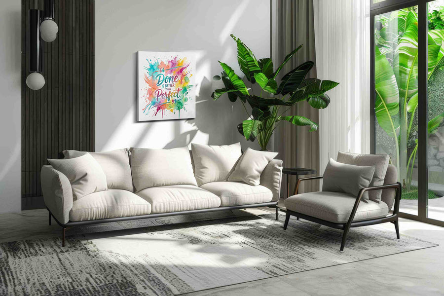 Vibrant Perfection motivational canvas print, on wall, lifestyle preview